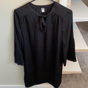 Old Navy, Satin Tie-Neck Shift Dress- Black